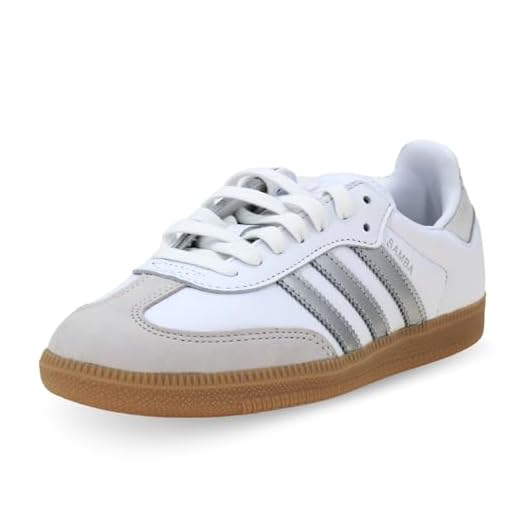 adidas Originals Chaussure Samba OG Argenté adidas Baskets blanches pour femme JI2725, Blanc, 40 2/3 EU