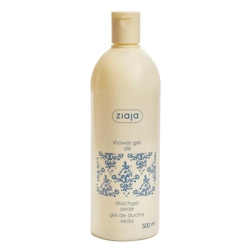 GEL DE BAÑO CREMOSO con seda | 95% ingredientes de origen natural | Fragancia floral con lirio, orquídea y pasiflora | 500 ml | Vegano | Sin siliconas ni microplásticos de ZIAJA