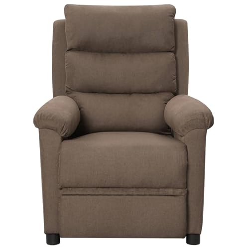 Gecheer Massagesessel Taupe Stoff, Sessel Wohnzimmer Fernsehsessel Liegesessel für Entspannung Homeoffice Leseecke342359 – Bild 3