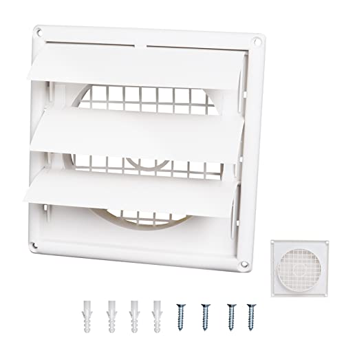 6'' Dryer Vent Cover Outdoor, Dryer Louver Vent Cover for Exterior Wall (Total Unit Size 8 Inches x 8 Inches)