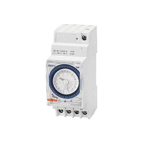 Gewiss - Interruttore orario settimanale analogico con resistore, 1 INV, 2,5 m