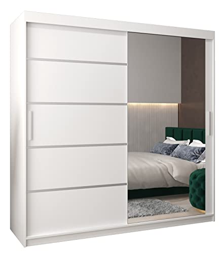 ABIKSMEBLE Armoire Porte coulissante Miroir Verona 2 - Dressing Chambre Adulte - Penderie Vetement Dressing - Garde Robe - Placard Chambre - Armoire 2 Portes - Closet