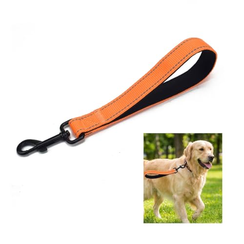 Lahkvor Guinzaglio corto per cani con impugnatura imbottita, guinzaglio corto (30 * 2.5cm) per guinzaglio da allenamento, in nylon riflettente, per cani di grossa taglia media