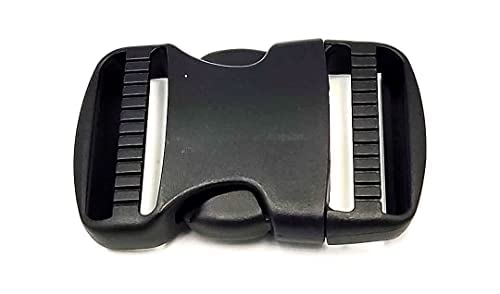 Hebillas Tensora De Plástico Para Bolsos Y Mochilas - Pack De 2 Unidades, Liberación Lateral, Color Negro, Varias Anchuras (20-50 Mm)