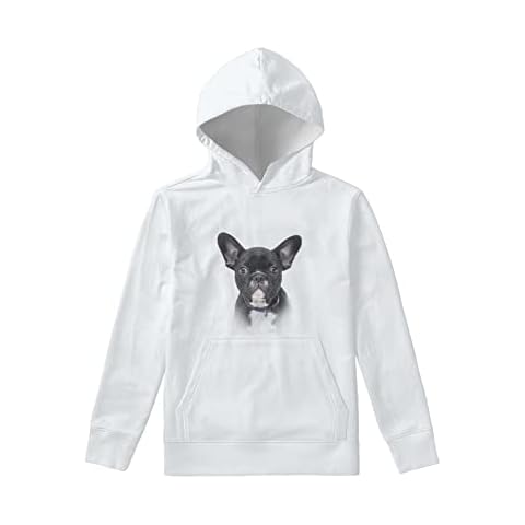 Youth Kids Hoodies for Teens Boys with Pockets Boys Pullover Hooded Sweatshirt Long Sleeve Tops Age 6-16 Years Old, Black Pug, 8-10 Years Cover