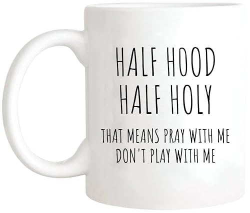 Taza Cerámica Blanca 11oz Half Hood Half Holy miniatura 2