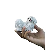Amazon.co.jp: TALKLEK リアルな樹脂ペキニーズの置物、犬の
