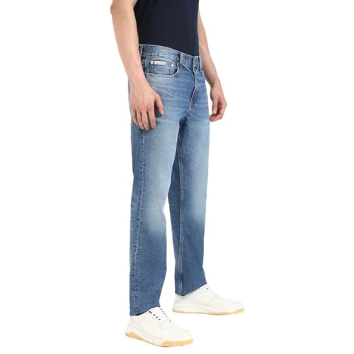 Calvin Klein Vaqueros Hombre Slim Straight Pernera Recta, Azul (Denim Medium), 32W/38L