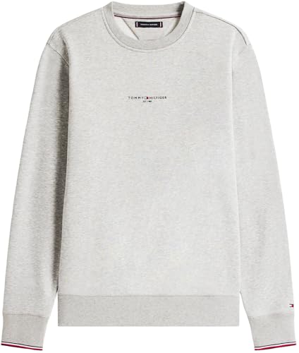 Tommy Hilfiger Herren Sweatshirt Tipped mit Rundhalsausschnitt, Grau (Light Grey Heather), XS – Ansicht 1
