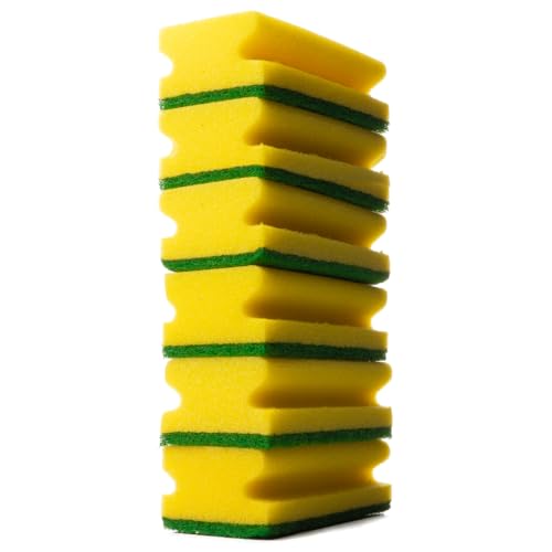 Estropajo Salvauñas Fibra Verde 7x14cm 6 Unidades| Máxima abrasión | Gran Poder de Limpieza