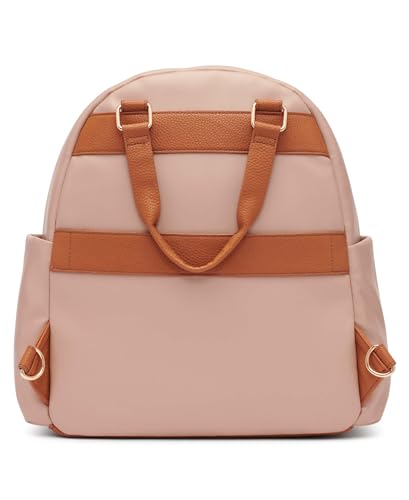 DKNY Solid Softside Backpack with Adjustable Straps, Cappucino, 14"3