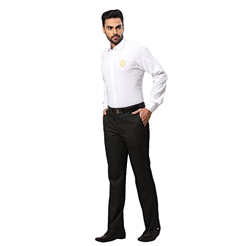Image of Raymond Men's Full Sleeve Slim Fit White Casual Shirt