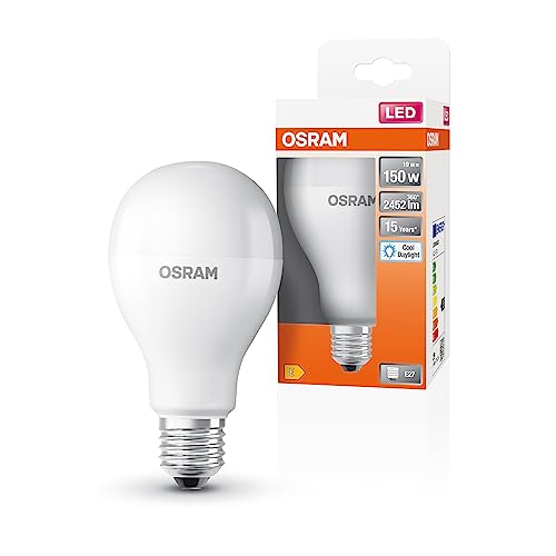 OSRAM Lámpara de Star LED de para el enchufe E27, forma de pera, óptica Matt, 2452 lúmenes, luz de día blanca (6500k), reemplazo de bombillas convencionales de 150 W, 1 paquete de 1