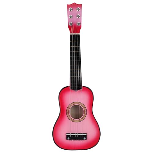 SUPVOX Guitarra Acústica De Madera Portátil para Niños Pequeños De 21 Pulgadas Color Rosa Instrumento Musical Educativo para Aprendizaje y Entretenimiento