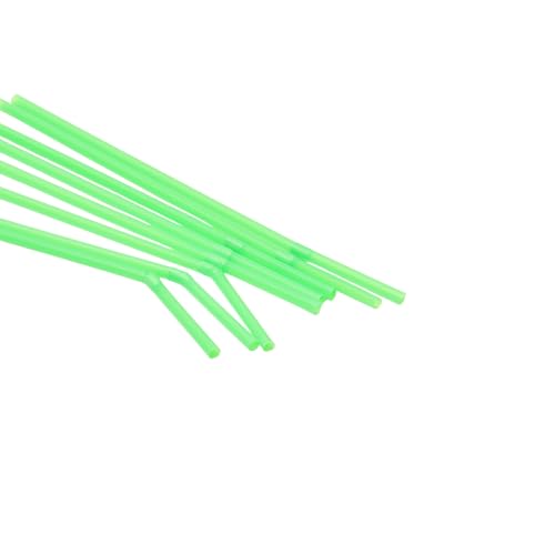 100 pitillos desechables color verde flexibles 21 cm miniatura 3