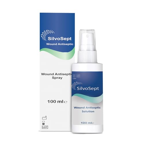 Chitotech SilvoSept Antiseptic Spray for Wounds 100ml Nano Colloidal Silver Wound Spray Antibacterial Spray for Skin Wound Healing Ointment & Disinfectant Spray for Skin