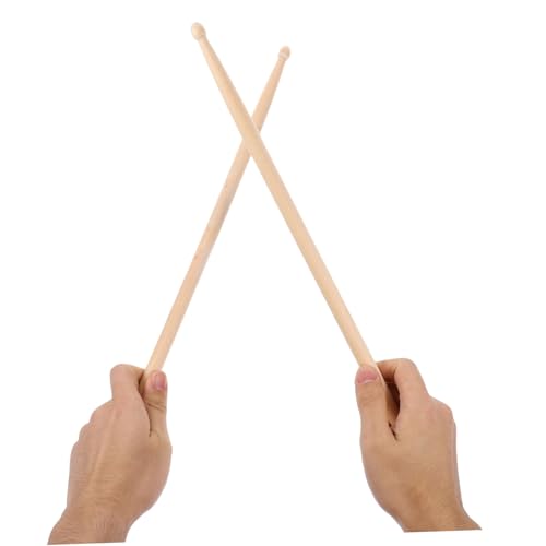 2 piezas de baquetas profesionales de madera para percusión, mango liso, para principiantes y estudiantes, color beige miniatura 4