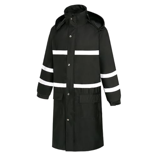 Harssidanzar Mens Long Rain Jacket Outdoor Waterproof Rain Coat Fishing Rain Gear Workwear SM302US3