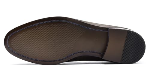 Santimon Mens Loafers Dress Casual Slip-On Tassel Loafer Fashion Wedding Tuxedo Moccasin Genuine Leather Formal Business Penny Loafers Comfortable Slipper Shoes for Men3