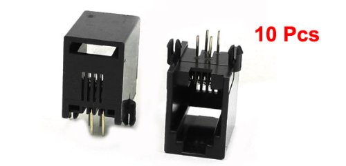 uxcell 10 piezas Conectores RJ9 RJ10 RJ22 4P4C miniatura 2