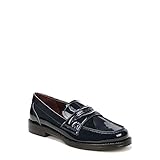 Franco Sarto Women's Lillian Slip On Penny Loafer, Navy Patent, 10
