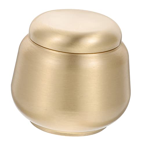 Housoutil 真鍮製茶筒 密閉式茶葉保存容器 家用茶ポット兼装飾品 お茶 コーヒー豆 漢方薬の保管に適した多機能収納瓶