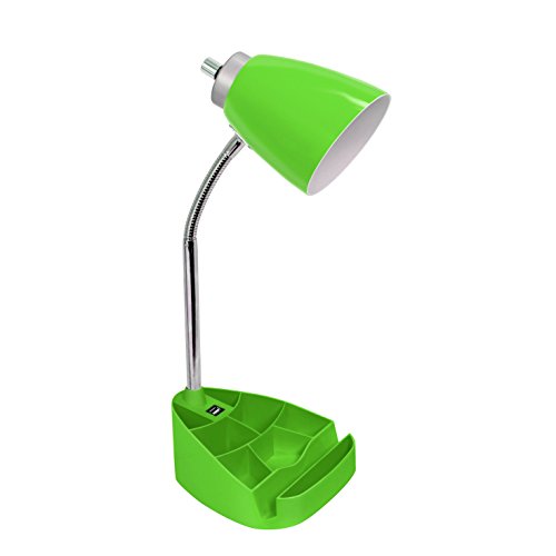 Limelights LD1056-GRN Desk Lamp Organizer with iPad Tablet Book Stand and USB Charging Port, Green