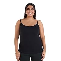 BIG HELLO – THE PLUS LIFE Women's Regular Fit Plus Size Camisole - (BH-WOM-WES-101-C_Black_3XL)