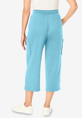 Woman Within Plus Size Petite Knit Cargo Capri - 22/24, Pine4