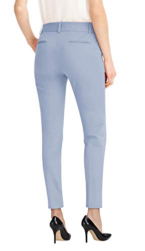 Image of Hybrid & Company Womens Premium Stretch All Day Comfort Flat Front Trousers Chino Pants PW31201T POWBLU 1