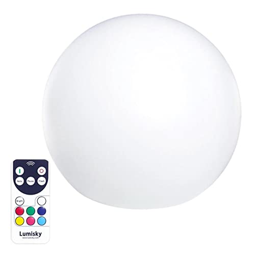 Boule lumineuse sans fil flottante LED multicolore dimmable BOBBY ∅40cm avec télécommande et socle à induction