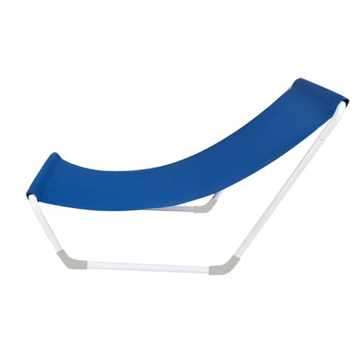 MT MALATEC Strandliege mit Tragetasche Klappbar Belastbar bis 110 kg Wasserdicht Garten Tarasse Strand Camping Stahl Blau 23563