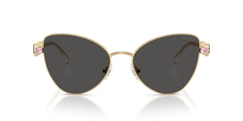Swarovski Women's SK7034 Butterfly Sunglasses, Gold/Dark Grey, 56 mm