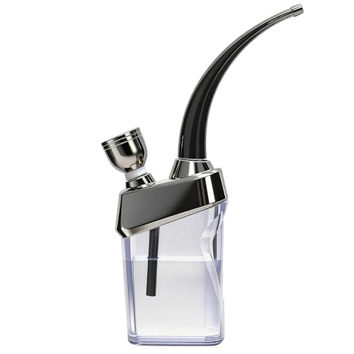 Portable Mini Hookah Set 3-in-1 Water Filter for Thick Medium Thin Tobacco, Zinc Alloy Construction with Travel Case, Includes Bowl Mouthpiece 4 Screens, Ideal Gift for Men Women Boyfriend Father Husband, Black Nickel