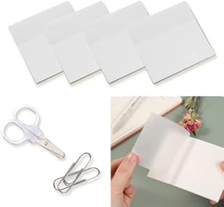 Pack of 200 Transparent Sticky Notes, Waterproof Sticky Notes, Creative Sticky Notes, Transparent Sticky Notes, 200 Sheets, 70 x 75 mm, Self-Adhesive Sticky Notes for Office and Students