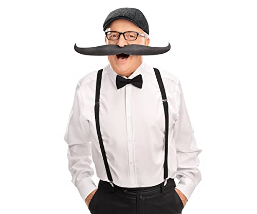 Wagoog Mafia Gatsby kostuum voor heren, jaren 20, inclusief panamahoed, verstelbare elastische bretels, vlinderdas en vintage zakhorloge - Image 7