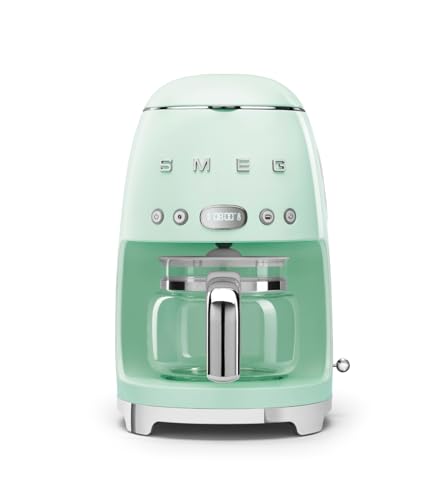 Smeg, Machine à Café Filtre DCF02PGEU, Fonction Arôme et Autostart, Carafe en Verre Jusqu'à 12 Tasses, 2 Niveaux d'Intensité, Mode Maintien au Chaud, 1050...