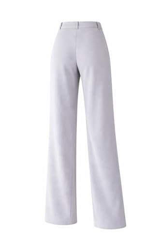 Image of KERI PERRY Trousers for Woman Pants Women's Formal Office Korean | Beige Black Track Pant | Straight | Cotton Spandex Stretchable Trouser | High-Waisted Bottom Wear