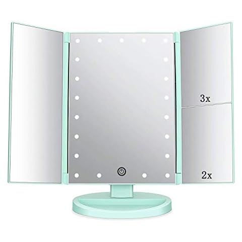 Flymiro Lighted Tri-fold Vanity Makeup Mirror Cover