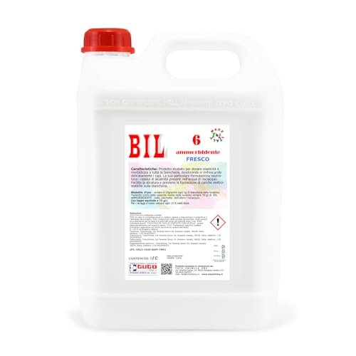 BIL 6 - Ammorbidente per Lavatrice Profumato, Intensa Freschezza e Morbidezza, Professionale 5L