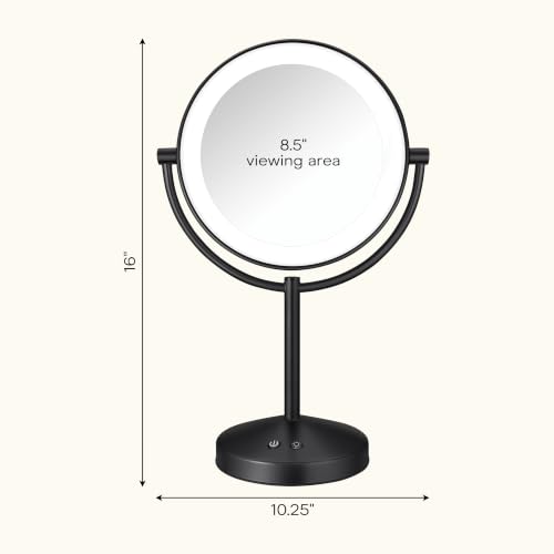 Conair LED Vanity Mirror, Double-Sided, 10x Maginification, Matte Black - image 9