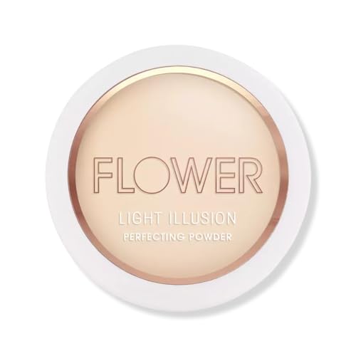 Image of Flower Beauty Light Illusion Perfecting Powder - Pressed Powder Face Makeup, Buildable Medium Coverage with Blurring Pigments, Includes Mirror & Sponge (Nude) 0.28 oz. (Pack of 1)