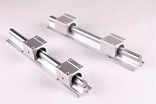 CHUANGNENG Linear Rail 2Set SBR12-800 Shaft Rod Guideway + 4PCS Carriage Bearing Block Square Type CNC Parts for Automated Machine