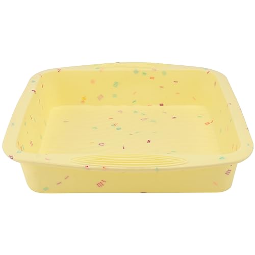 PRETYZOOM 1pc Non-stick Silicone Baking Mold for Cakes Toast and Bread Bakeware Yellow Dishwasher Versatile for Oven and Microwave Use