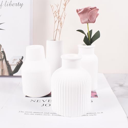 4PCS Flower Vases Resin Molds Silicone,Silicone Molds for DIY Flower Vases Making, Deep Epoxy Resin Molds for Art Craft, Gift