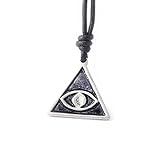 Vietguild The Eye of Providence Silver Pewter Charm Necklace Pendant Jewelry