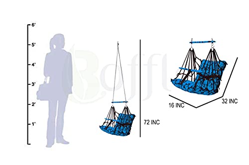 PELIXO-Cotton-Swing-Chair-for-Kids-Babys-Children-Folding-and-Washable1-6-Years-with-Safety-BeltHome-Garden-Jhula-for-Babies-Swing-for-Kids-Cradle-Seat-and-Back-Side-16x16-inch-Blue