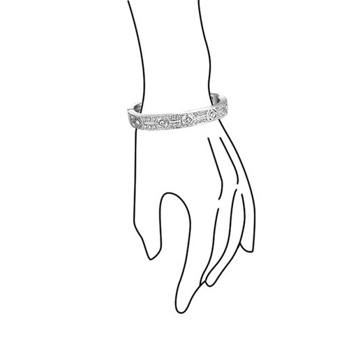 Classic Fashion Bridal Pave AAA Cubic Zirconia Princess Cut CZ Eternity Tennis Stackable Bangle Bracelet For Women, Prom, Wedding Silver Plated 7-7.5 Inch2