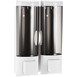 Dispensador Shampoo Pared Dispensador de jabón de Pared, dispensador jabon baño,Dispensador y Soporte Manual de champú y Gel de Ducha, Adecuado para Hotel, baño, Inodoro. (200ml x 2)