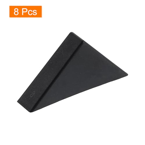 Image of uxcell 8Pcs Plastic Corner Protectors 8x50mm Right Angle Shape Glass Corner Guards Cushion for Corner Protection of Glass, Mirror, Tile, Black